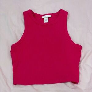 Bright pink H&M crop top